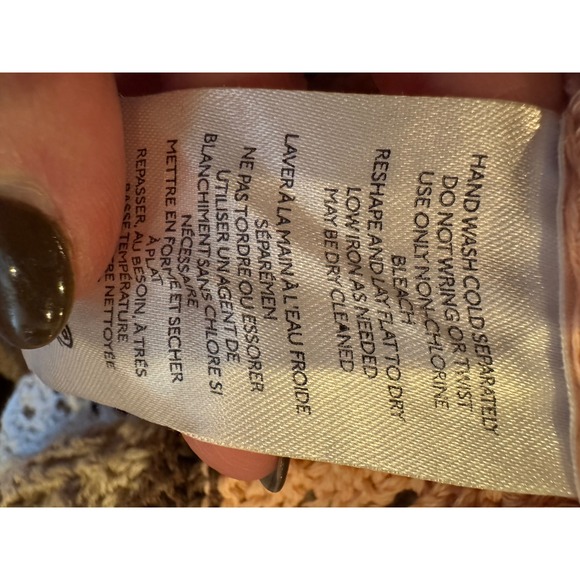 BDG Sweater Men Medium Tan Pink Striped Button Down Short Sleeve Knit Polo Retro - Picture 9 of 10